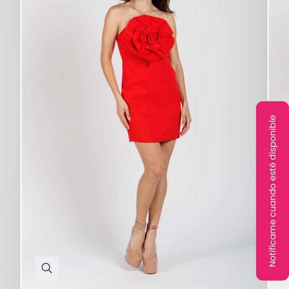 Tea n Cup Vibrant Red Strapless Dress like new size small